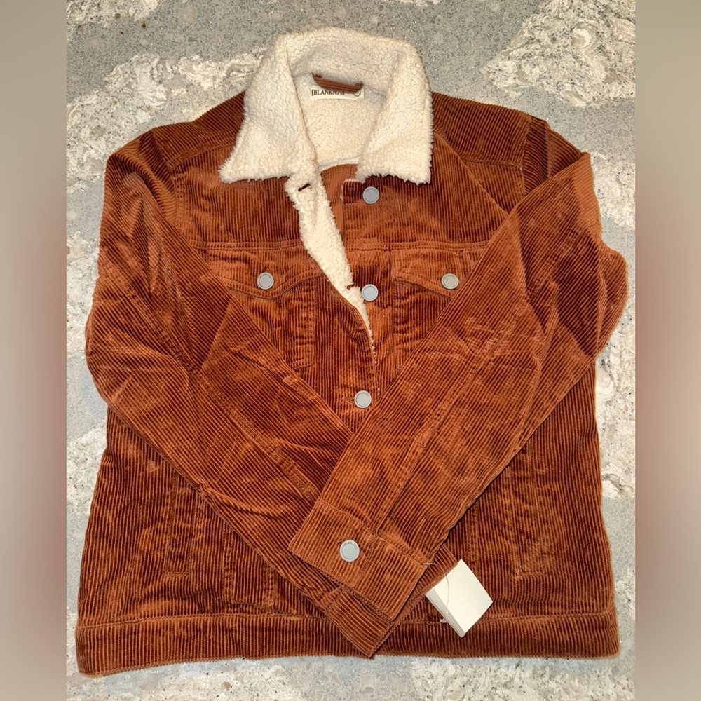 NWT Blank NYC Rust Corduroy Jacket with Cream Sherpa